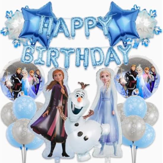 Frozen Decorations, Birthday Decorations, Frozen Party Balloons, Birthday Balloons, Happy Birthday Balloon Set, Decorative Balloons