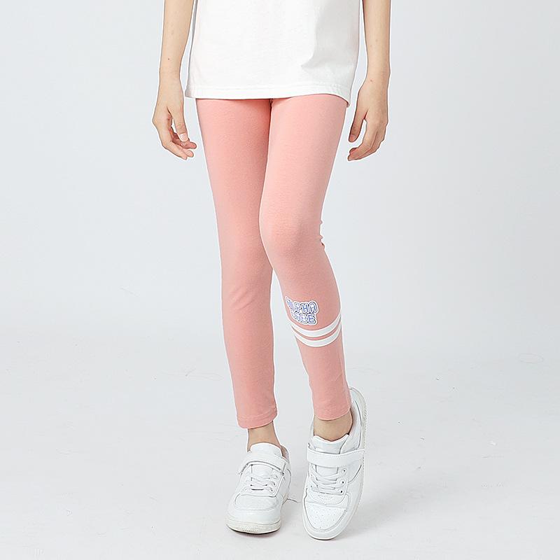 Korean Style Girls' Printed Leggings - Shark Print Tight Pants for Spring & Autumn