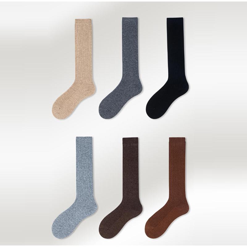 Ladies Stockings Fashion Solid Color Knitted Pile Socks Stacked Socks Fashion Padded Warm Knit Leggings Women's New 2026