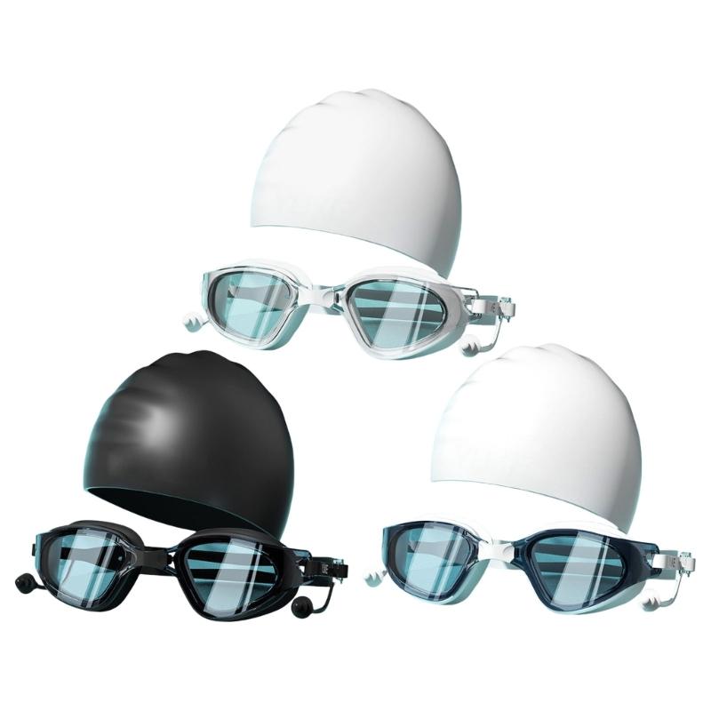 Profession Anti-fog Swimming Goggles Swimming Glasses with Swimming Caps for Men Women Youth No Leaking Full Protections