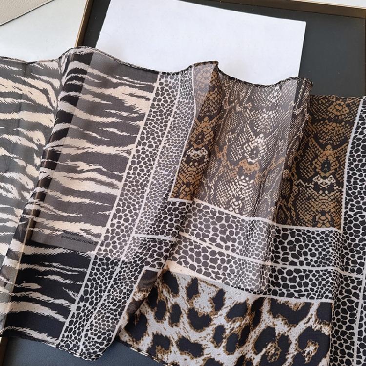 Elegant Snakeskin Pattern Neck Scarf for Ladies Thin Chiffon Neck Wrap Casual Daily Wear Scarf Scarves Neck Accessories