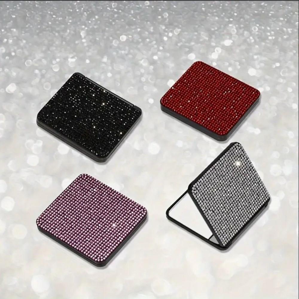 Lightweight Makeup Mirror Foldable Design Foldable Mirror Sparkling Pocket Mirror  Daily Makeup