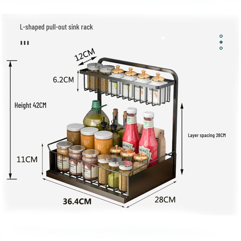 Double-Layer Pull-Out Bathroom Storage Shelf
