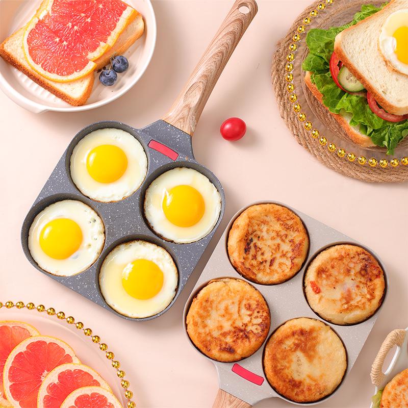 Maifan Stone Non-Stick Four-Hole Egg Pan with Lid