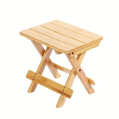 1pc, Bamboo Folding Stool, Step Stool For Shower, Leg Shaving & Foot Rest, Laundry Stool, Portable Stool For Camping Fishing Changing Shoe