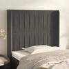 vidaXL Headboard with Ears Dark Grey 93x16x118/128 Cm Velvet