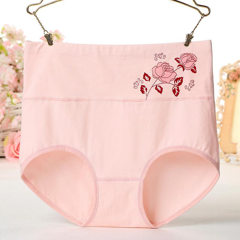 Florale High Waist Formende Baumwoll-Unterwäsche für Damen Atmungsaktive Bauchkontroll-Slips