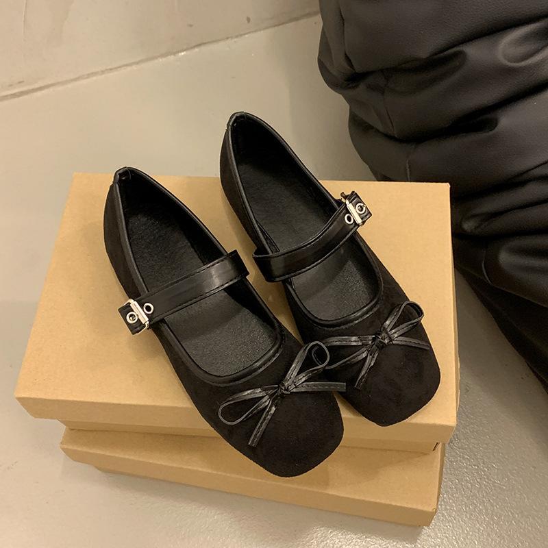 

Fairy wind 2025 новые нежные туфли Мэри Джейн, женские туфли, весенние балетки на плоской подошве, французские ретро вечерние туфли 40 чёрный