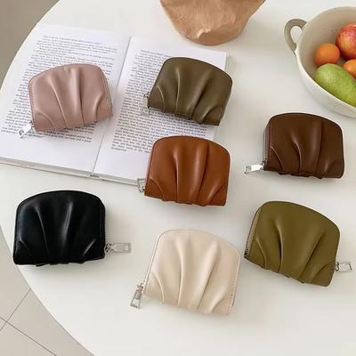 Fold Simple Woman Wallet Cute Small Solid Coin Purse New Fashion Card Bag Mini Retro Bank Card Coin Storage Bags with Zipper