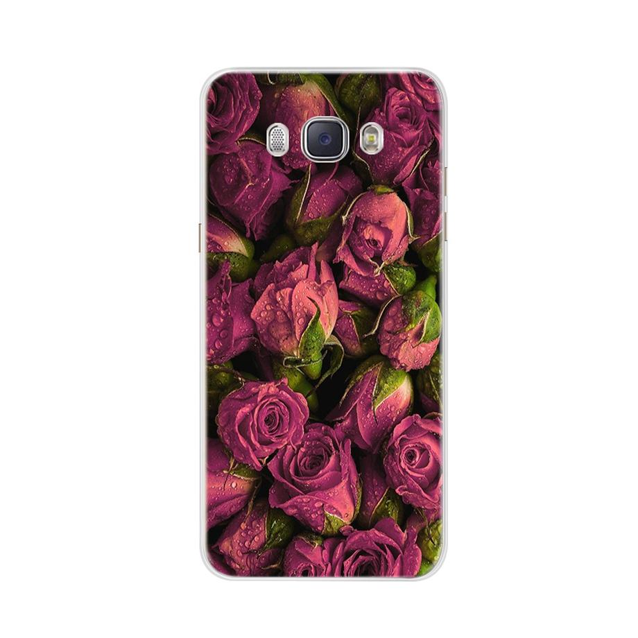 For Coque Samsung Galaxy J5 2016 Case Phone Back Cover Flower Silicone Case for Samsung J5 2016 J510 J510F Protector Cover Cases