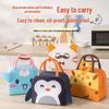 Compact Insulated Bento Lunch Bag with Thickened Aluminum Foil - Cute Cartoon Design for Students