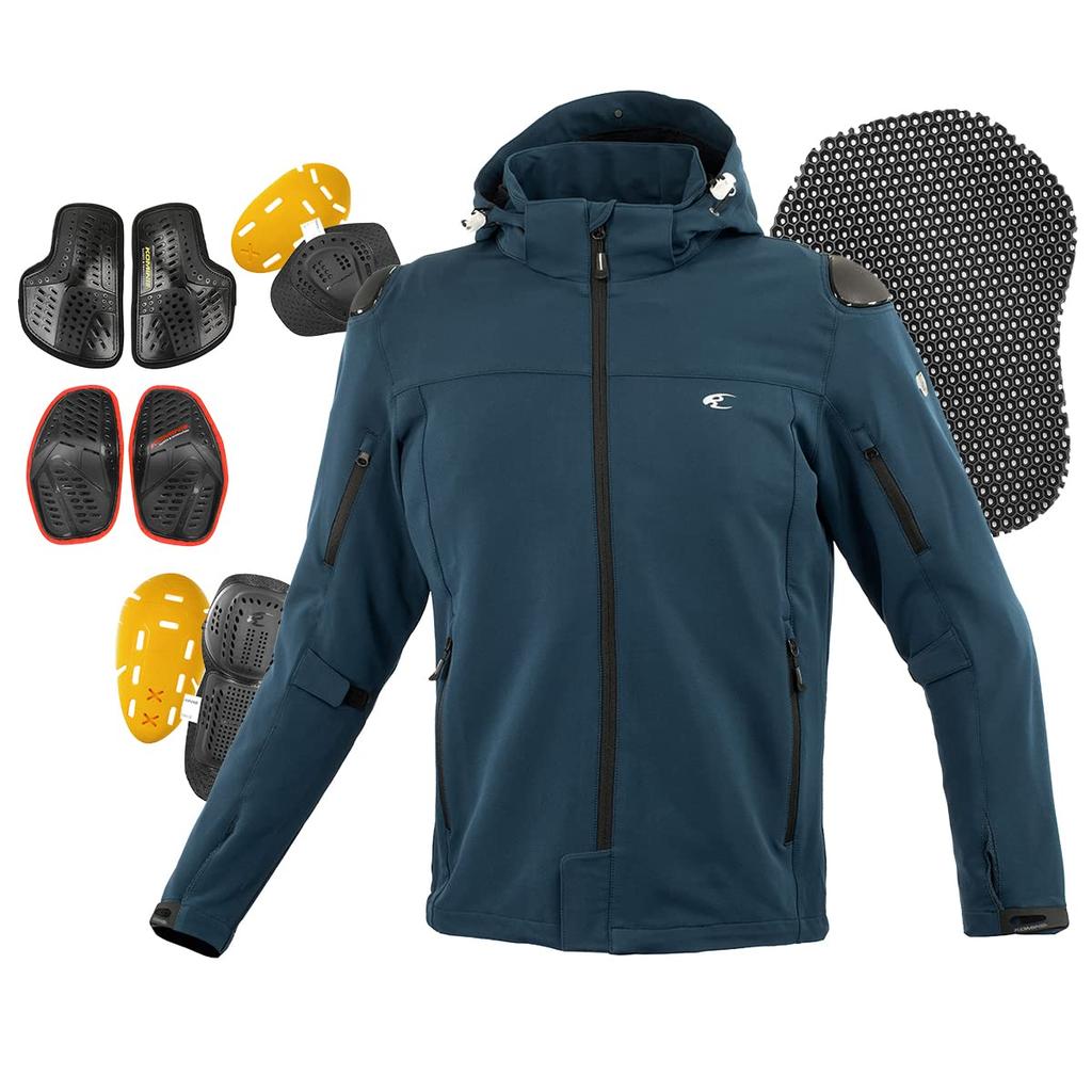 Jaqueta de Motocicleta Alta Proteção Cool Dry Parka Marinho 2XL [KOMINE] JK-163 07-163 Masculina