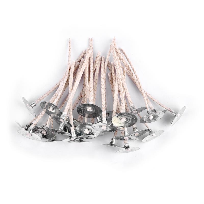 30 Stück/Set Original Rauchfreie Kerzendochte Sojawachs-Kern Gewebter Baumwollkern Kerosinlampe Wachslinie Holz-Zubehör Kerzenherstellung