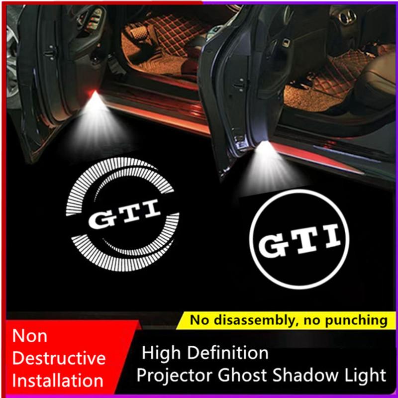 2Pcs LED Car Door Welcome Light Projector Lamps for vw Golf 5 6 7 GTI GTD GTE Tiguan Arteon BORA Passat EOS Touareg