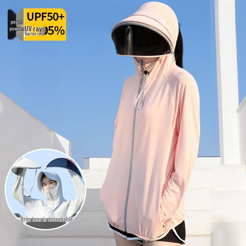 Women's UV Protection Ice Silk Sun Hoodie with Full Face and Neck Coverage