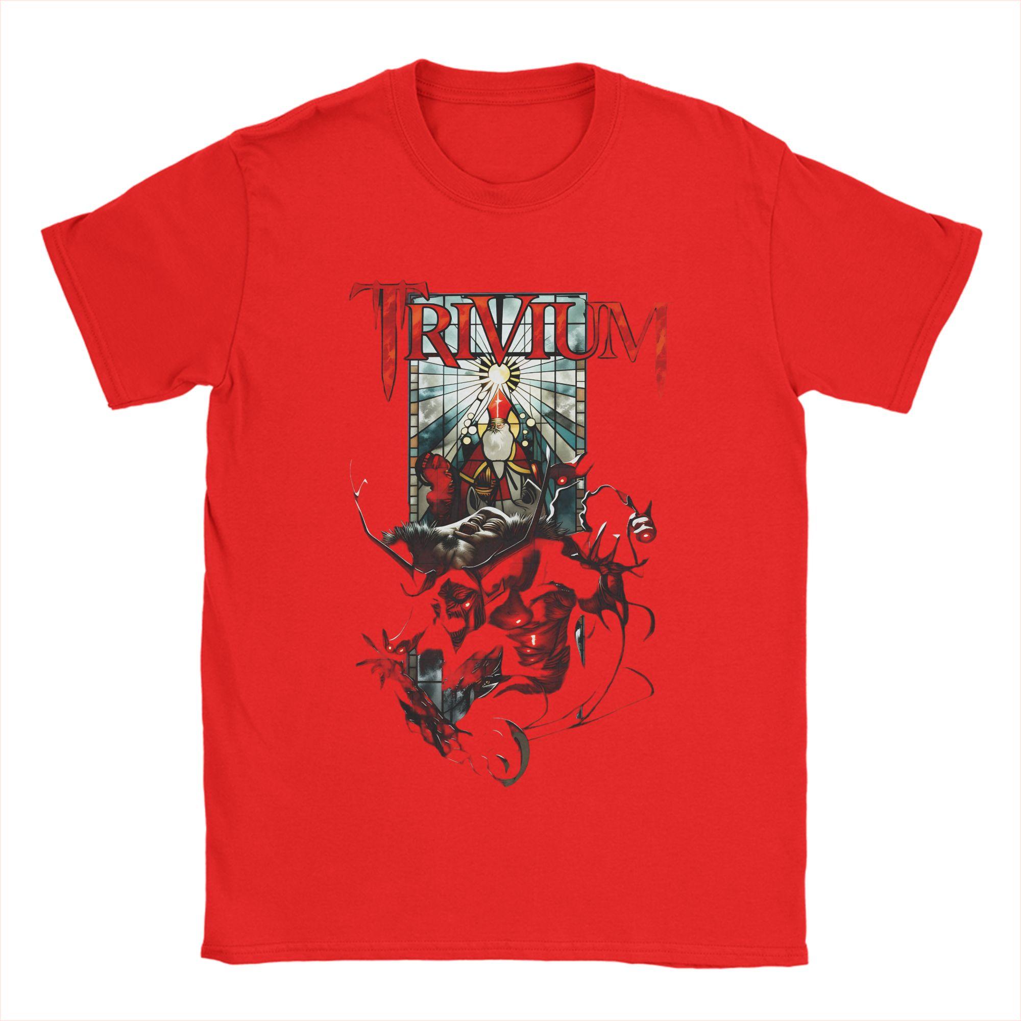 Vtg Trivium Band Men T Shirts  Fashion Tees Short Sleeve Round Collar TShirt 100 Cotton Printing Clothing S