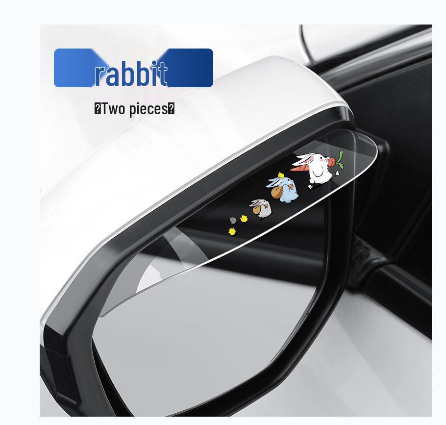 

Универсальное водонепроницаемое зеркало заднего вида с мультяшным козырьком - Полный комплект для защиты от солнца и дождя