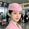 Classical French Flight Attendant Hat Polyester Stewardess Costume Accessoris Women Winter Fashion Headwear