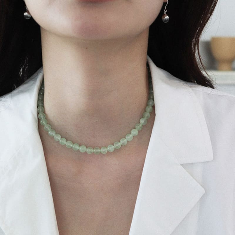 VINOOM Prehnite Ball Necklace