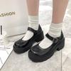 Lolita Shoes Women PU Leather Platform Mary Janes Shoes Women's Japanese Style Vintage Chunky Heels Pumps Plus Size