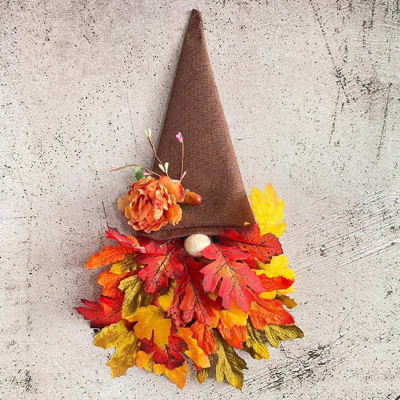 Zhongran Autumn Harvest Festival Doll Door Hanging 2023 Pastoral Pointed Hat Wreath Mori Photo Prop Hat