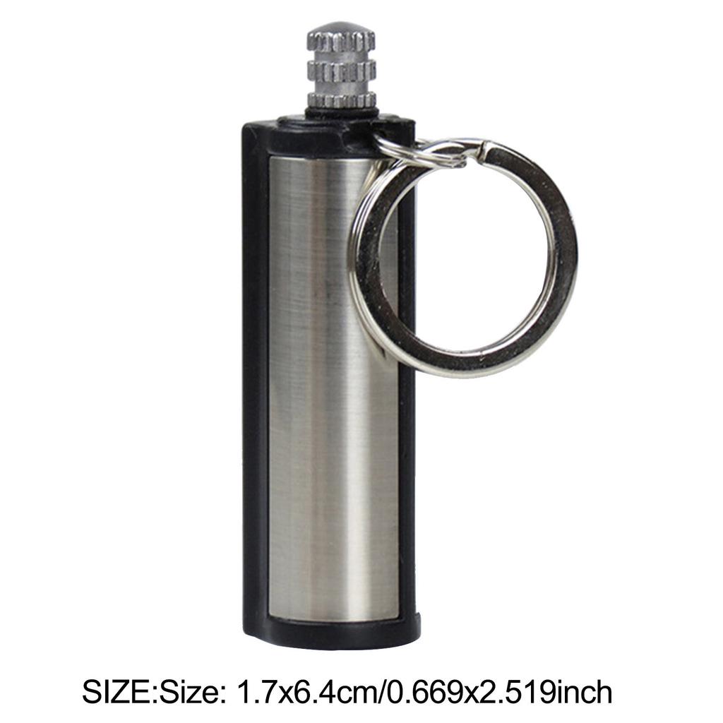 Outdoor Portable Lighter Bottle Keychain With Containing Cotton Core