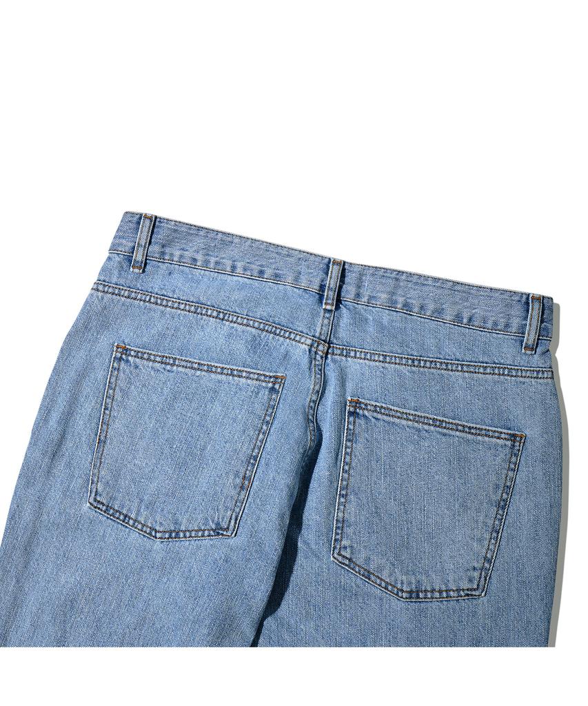 Flexible Wide Denim Pants Indigo