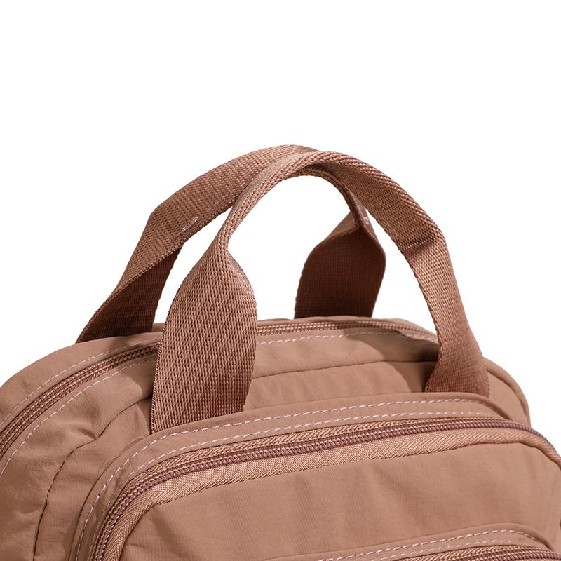 Mini Zaino in Nylon da Donna, Borsa a Tracolla Leggera con Tasche Multiple