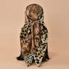 90*90cm Leopard Printed Square Scarf Women Luxury Designers Scarf Fashion Dot Headband Matte Soft Satin Hair Band Handkerchief