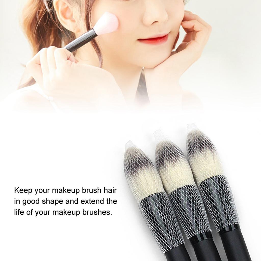 100Pcs Makeup Brush Net Cosmetic Brush Mesh Protector Protective Guard Cover