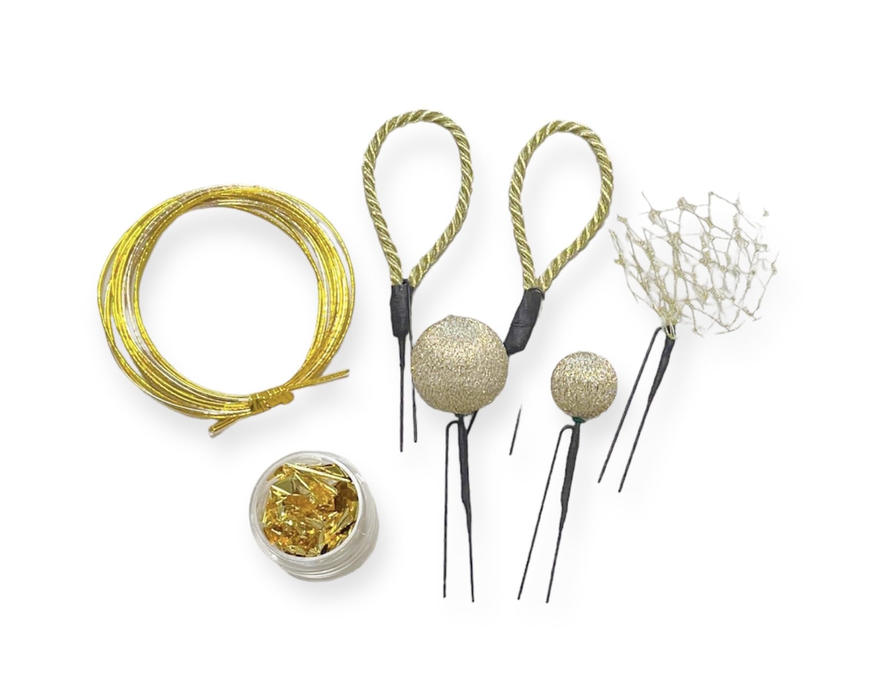 

Japanese Hair Gold Gold Braided Ornament, Gold, Coming-of-Age Ceremony, Tamakanzashi, Mizuhiki, Leaf, Tulle, Cord, Graduation, Hakama, Furisode, золотой