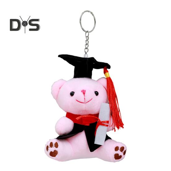 

Выпускной плюшевый мишка с докторской кепкой, гипоаллергенная плюшевая мягкая игрушка, детский компаньон, брелок, аксессуар и украшение стола для выпускников розовый
