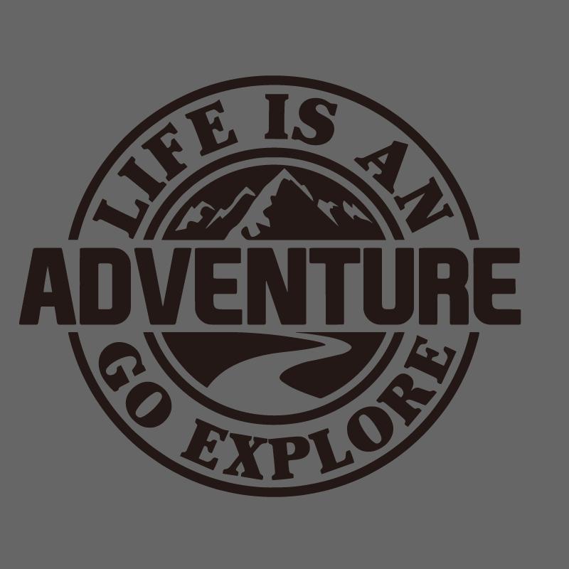 Life Is An Adventure Car window glass sticker camping RV off-road adventure motorcycle personalized latte art decorative sticker S чёрный