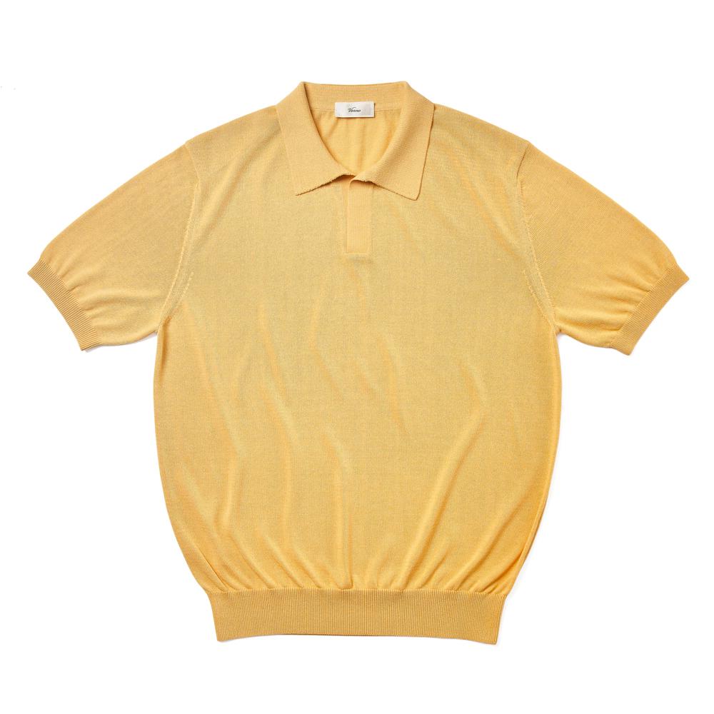 Berno Linen Like Open Collar Knit Yellow L