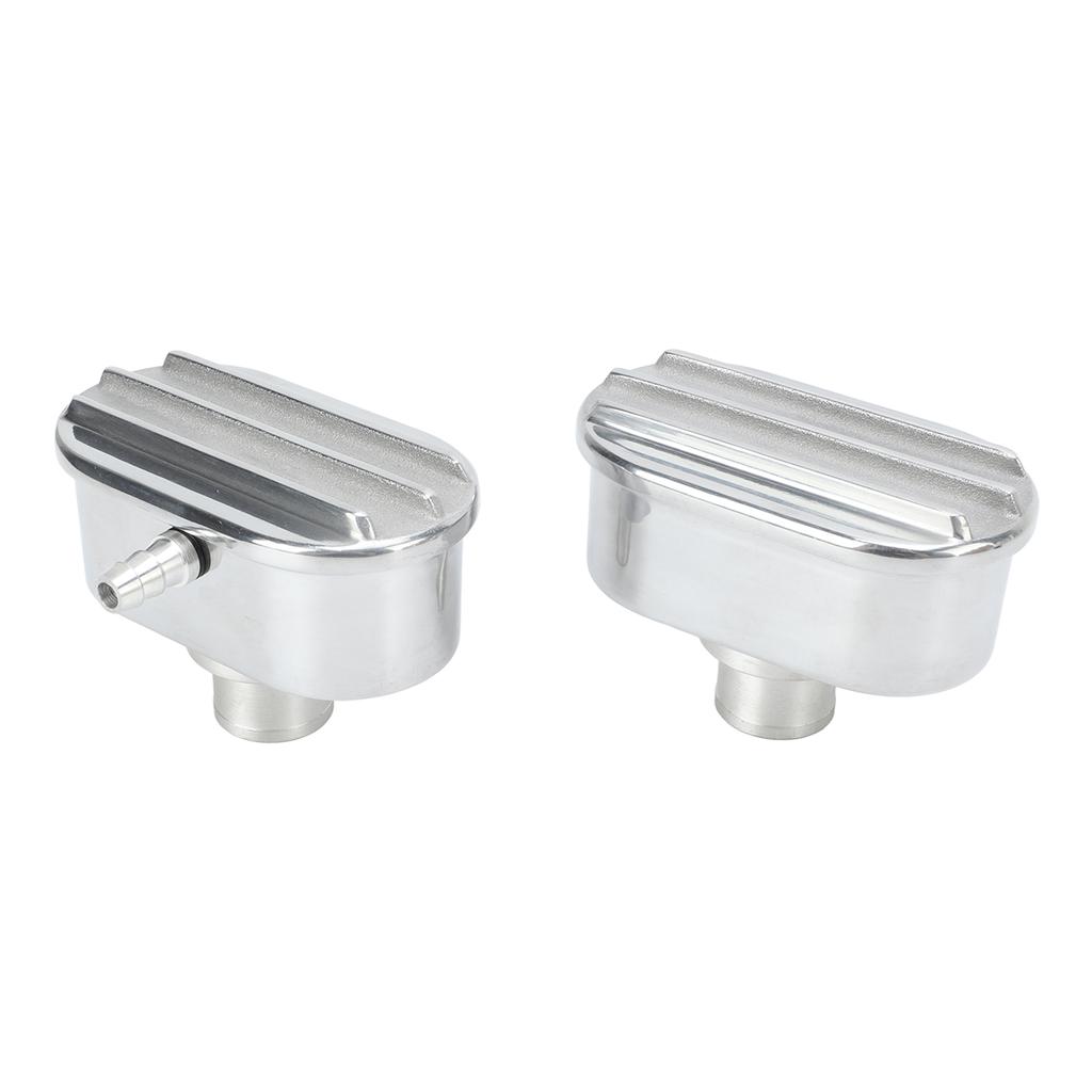 Aluminum Valve Cover Breather PCV Combo Kit Finned Oval Polished 6100FP for Replacement