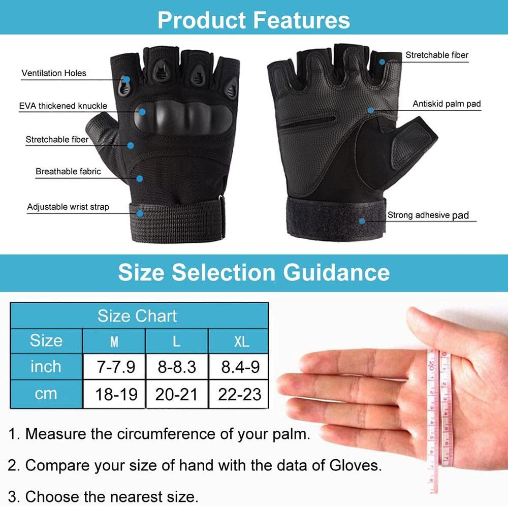 Tactical Shooting Gloves Half Finger Paintball Airsoft Shot Combat Anti-Skid Men Bicycle Full Finger Gloves Protective Gear