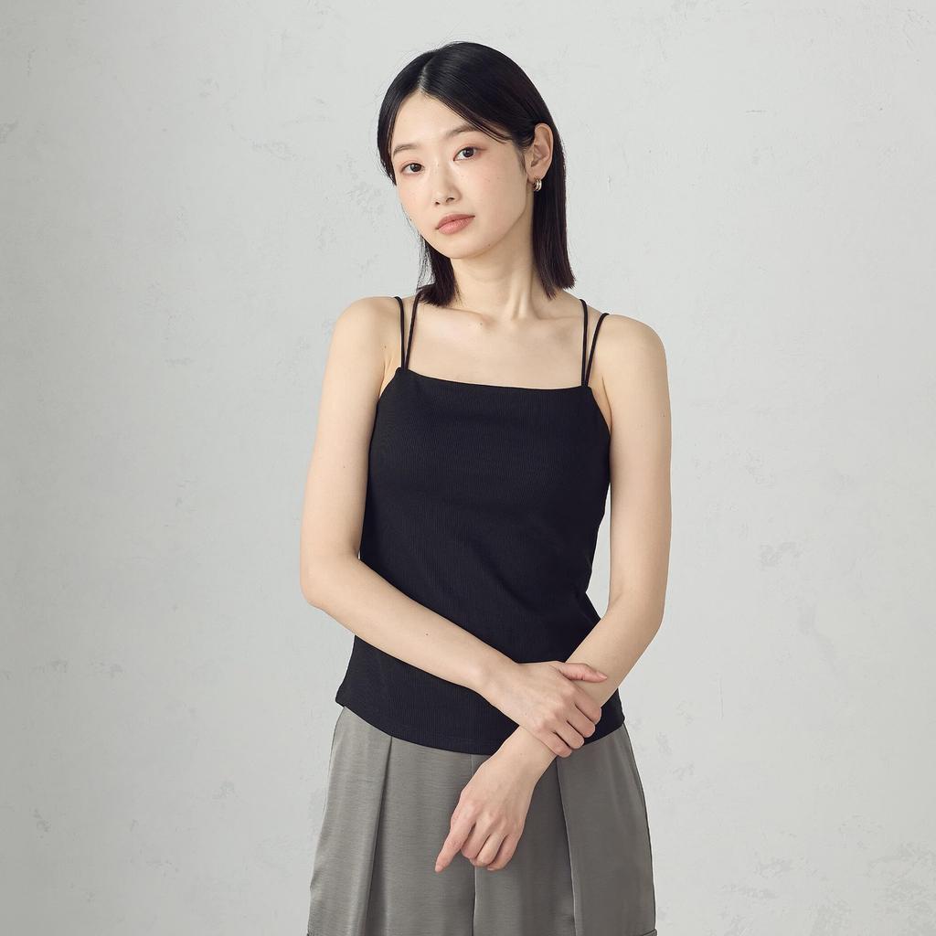 Comme Ca Ism Double Strap Camisole with Size Black Cups, 12-63CK08-205, Medium,