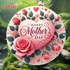Vintage Metal Round Floral Wall Art Sign for Home Decor Birthday Gift