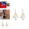 Dazzling Alloy Christmas Tree Earrings Featuring Triangular And Star Patterns For Trendsetting Women