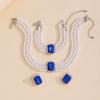 Imitation pearl necklace set jewelry exaggerated light luxury gemstone collarbone chain retro ring bracelet