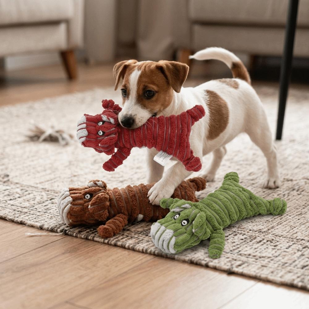 Stuffed Animal Corduroy Plush Dog Toy Stuffed Pig Bear Dog Play Toy  Interactive Training Game