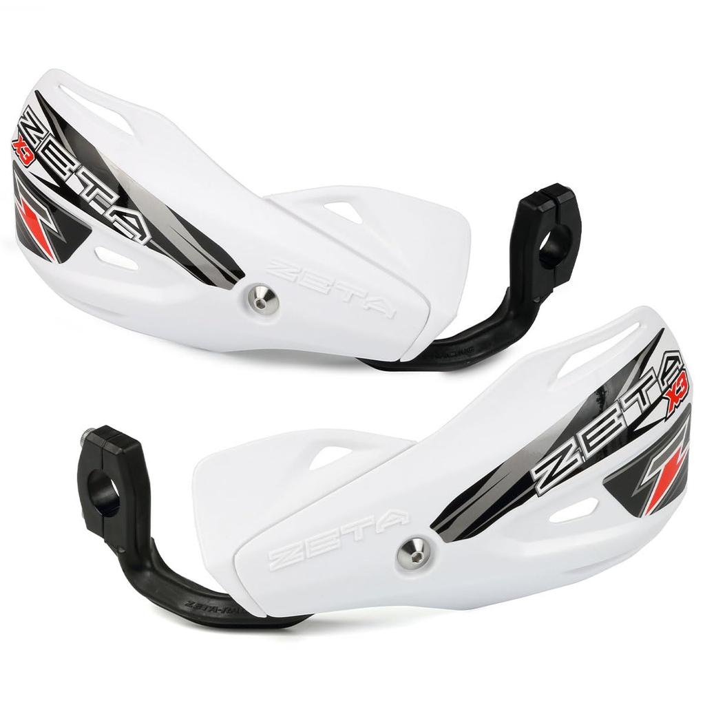 ZETA RACING Impact X3 Universal Handlebar Clamp Clamp Mud and Stone Guard Angle Dirtfreak F5442 Handguards, White, Type, Width 14mm, Protection,