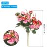 7 Branch 21 Heads Artificial Silk Mini Rose with Stem, 2 Pack Fake Flowers Leaf Rose Decor Bouquet for Wedding Home Decoration