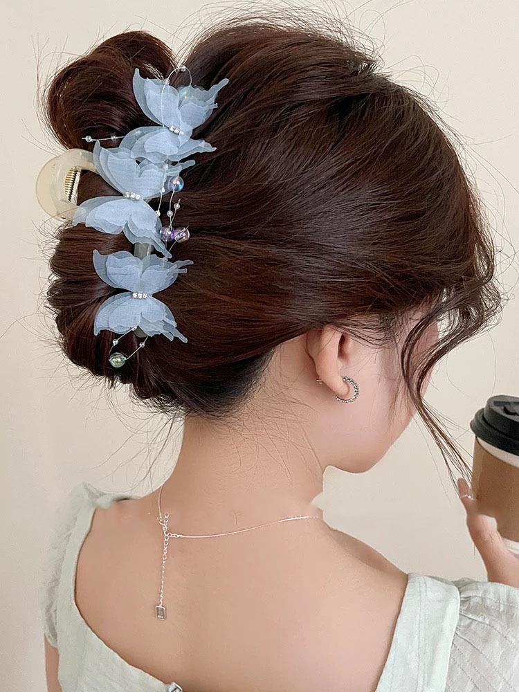 Korean Style Polka Dot Bow Shark Hair Clip - Elegant & Versatile