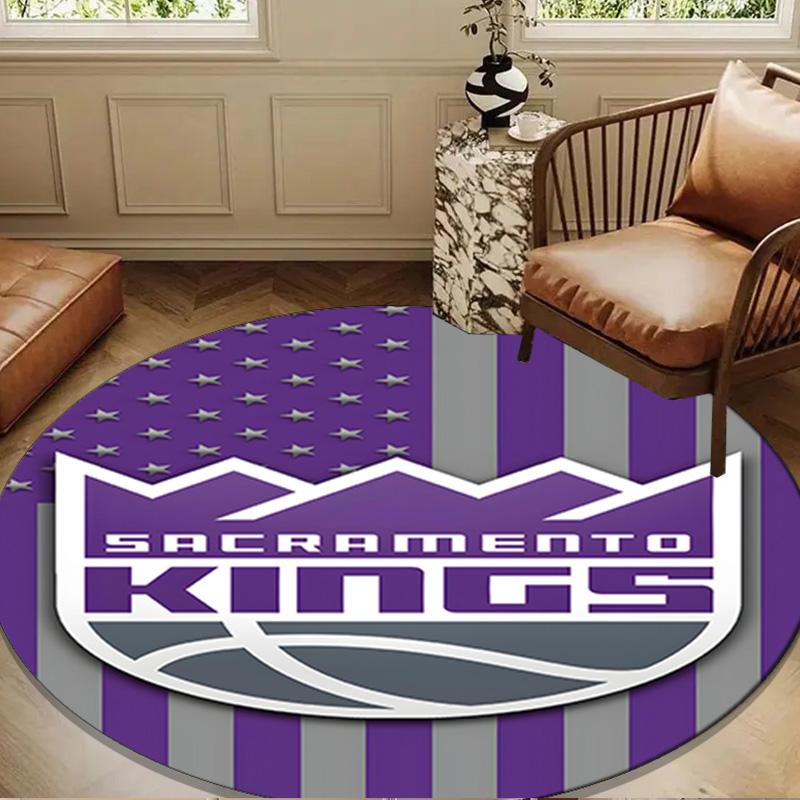 Kings Basketball Team Logo Round mat, Anti-slip Circle Carpet Chair rug For livingroom,Bedroom, doormat home decor Gift Christmas Gifts