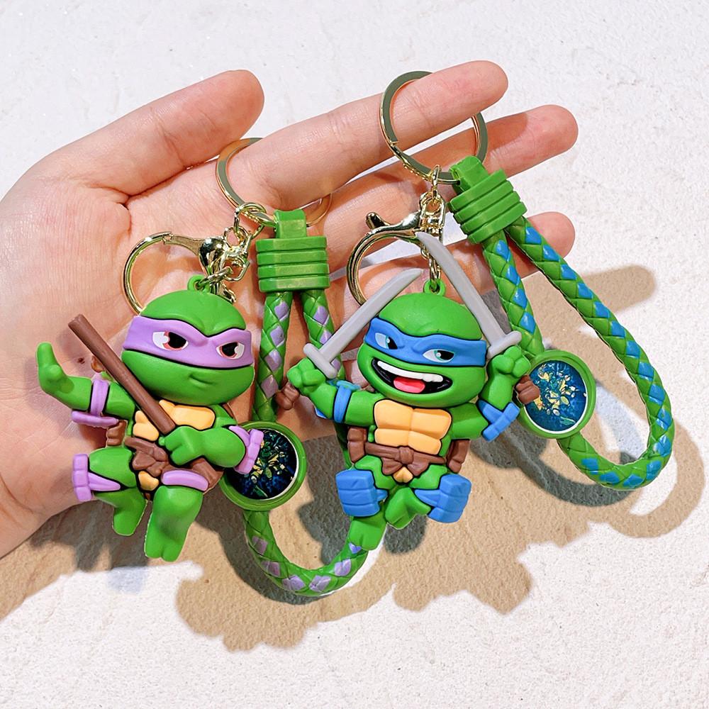 2024 Ninja Turtles Silicone Keychain Cute Cartoon Figure Creative Key Ring Accessory