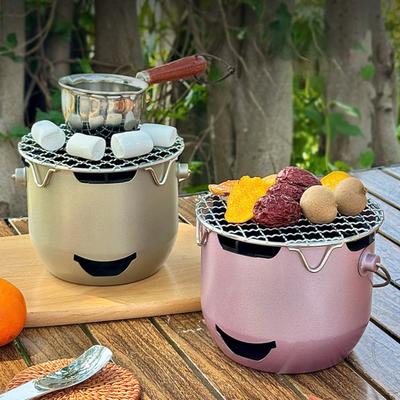 Portable Charcoal Grill 304 Stainless Steel Mini BBQ Stove with Airflow Control Foldable BBQ Cooking Stove for Camping Picnic