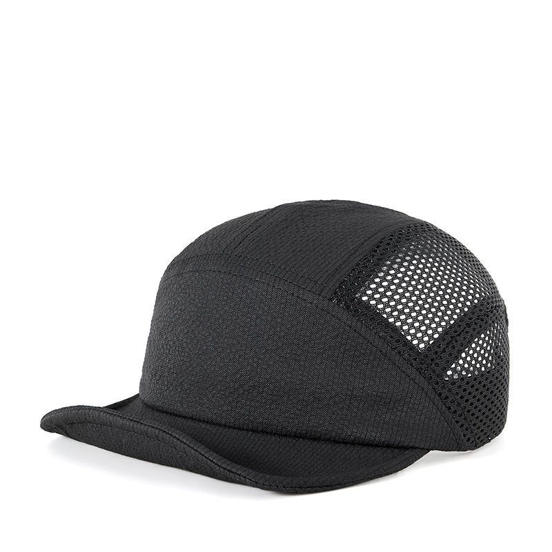 

Spring and Summer Outdoor Sun Hat Foldable Mesh Cap Female Alpine Cap UV Protection Male Breathable Running Skullcap Black M (56-58 cm)