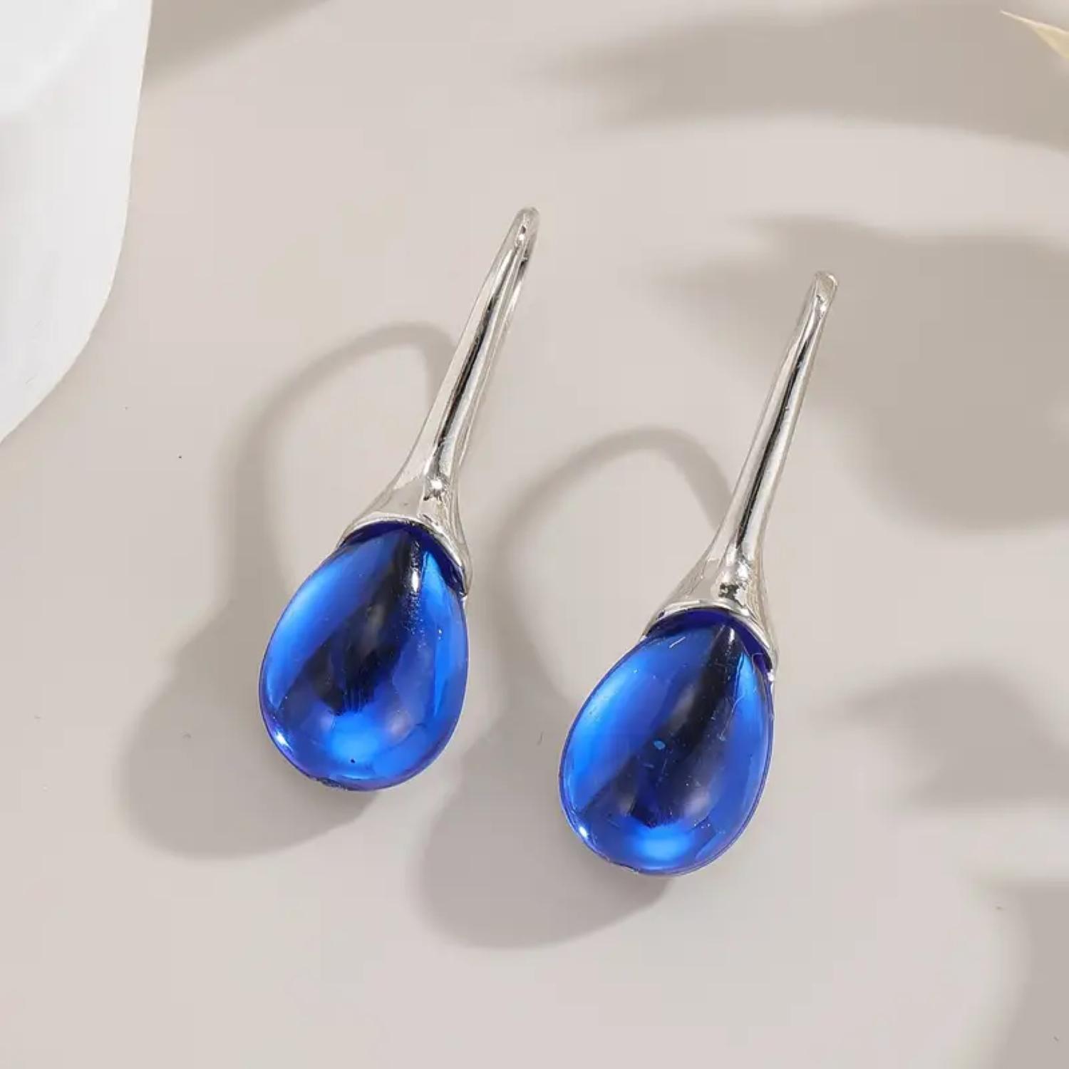 

Синие хрустальные серьги-капли | Легкая элегантность для женщин на каждый день и для особых случаев синий