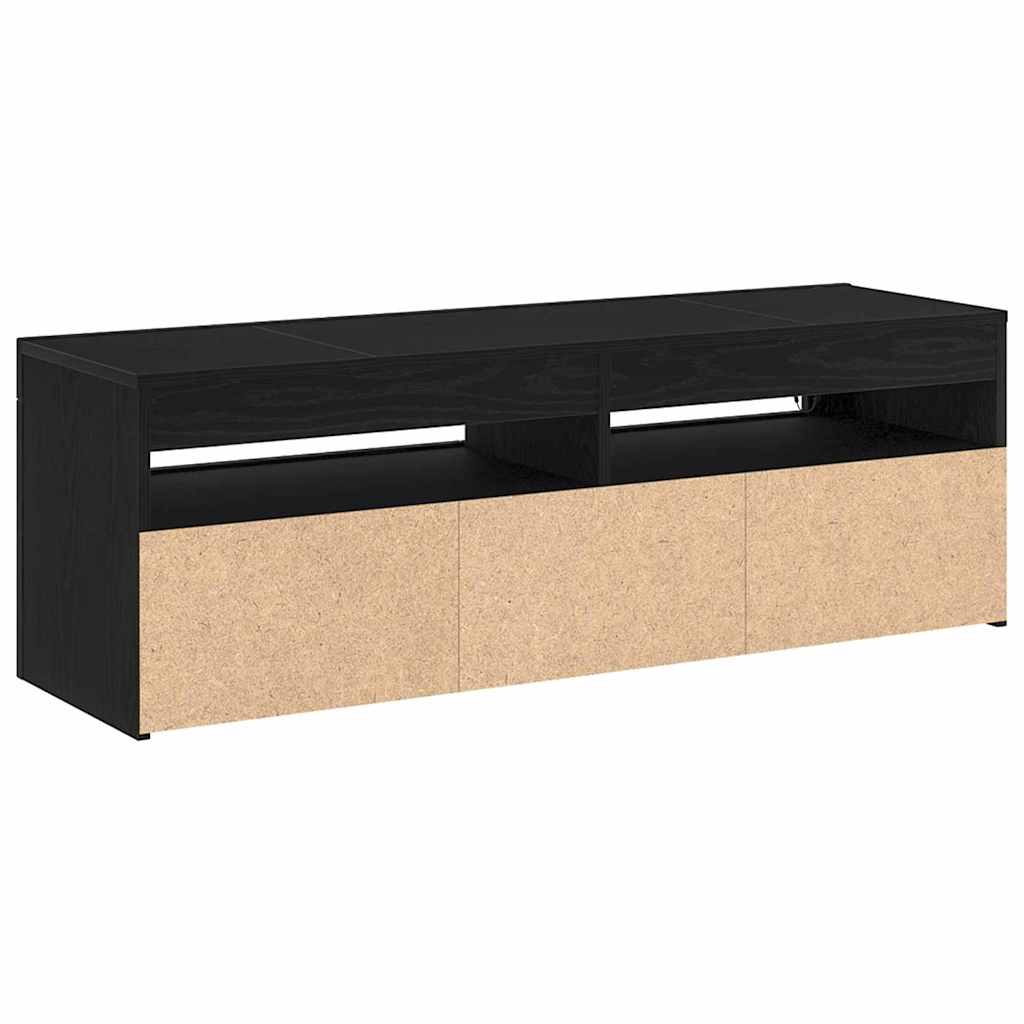 TV Cabinet in Black Oak Look 120 x 35 x 40 cm Engineered Wood